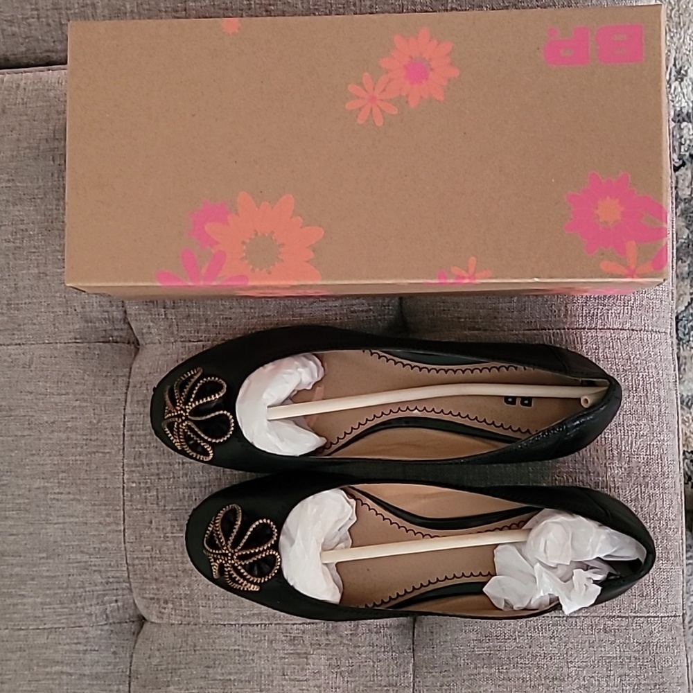 BP Black leather ballet shoe